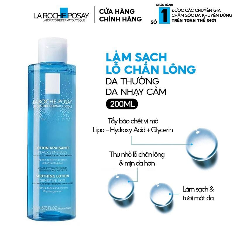 Nước Hoa Hồng La Roche-Posay Giúp Cân Bằng Da Giàu Khoáng Chất Soothing Lotion Sensitive Skin 200ml
