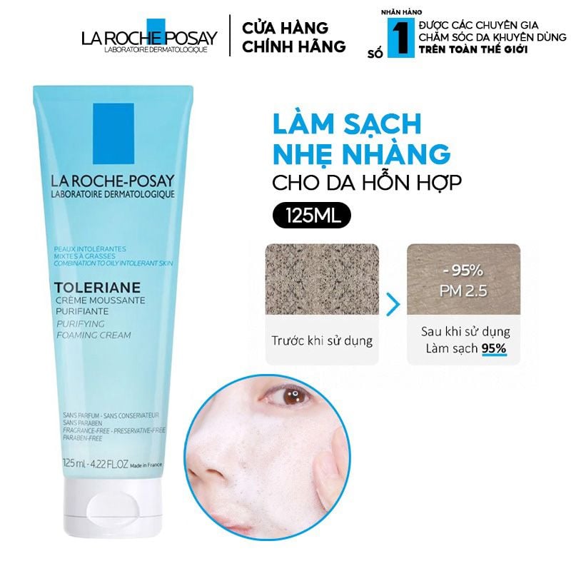 Sữa Rửa Mặt Tạo Bọt Làm Sạch Dịu Nhẹ La Roche-Posay Toleriane Purifying Foaming Cream