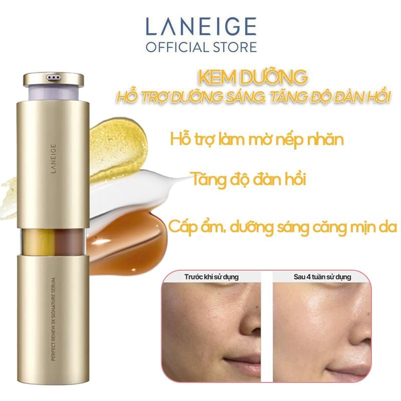 Serum Laneige Dưỡng Ẩm, Hỗ Trợ Cải Thiện Da Lão Hóa, Dưỡng Da Căng Mịn Perfect Renew 3X Signature Serum 40ml