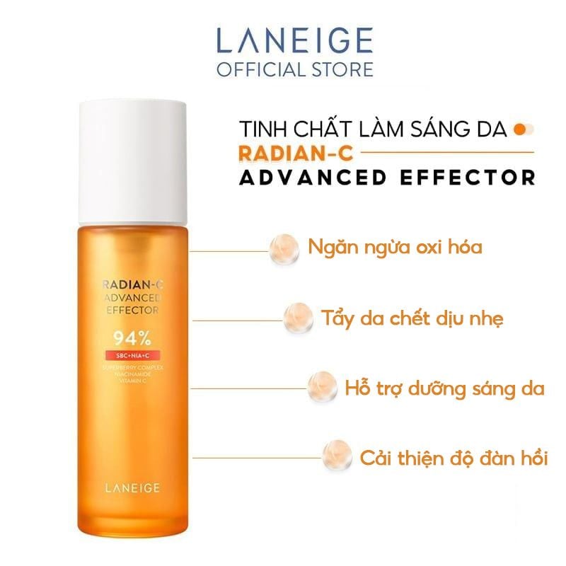 Tinh Chất Dưỡng Ẩm, Hỗ Trợ Dưỡng Sáng Da Laneige Radian-C Advanced Effector 150ml