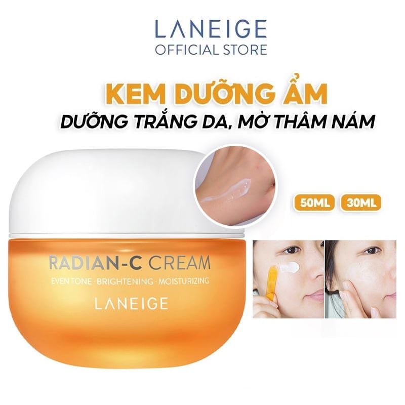 Kem Dưỡng Ẩm Laneige Hỗ Trợ Dưỡng Trắng Da Mờ Thâm Nám Radian-C Cream