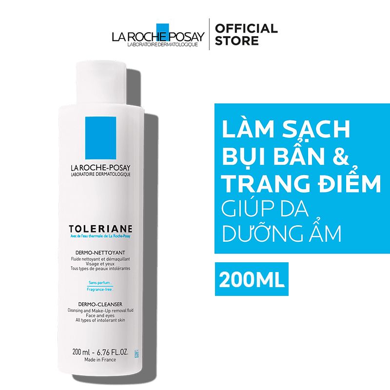 Sữa Rửa Mặt Và Tẩy Trang Cho Da Quá Nhạy Cảm La Roche-Posay Toleriane Dermo Cleanser - Cleansing & Make-Up Removal Fluid 200ml