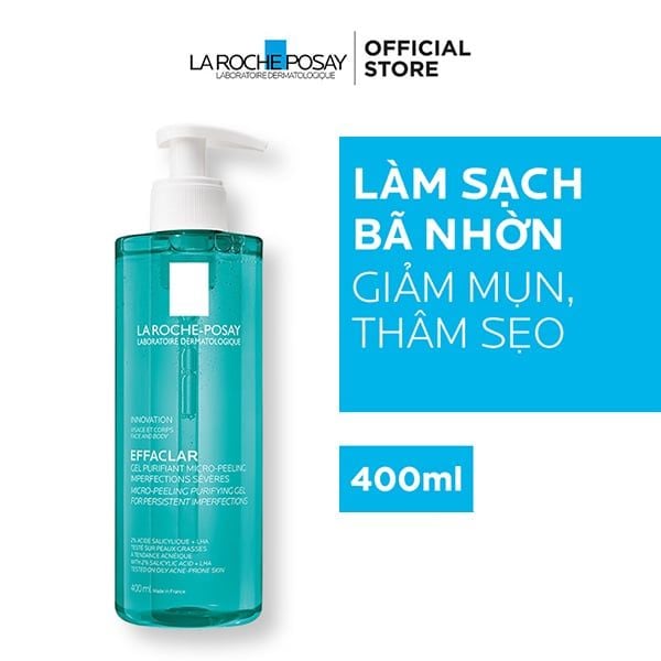  Gel Rửa Mặt Và Tắm La Roche-Posay Effaclar Micro-Peeling Purifying Gel 400ml 