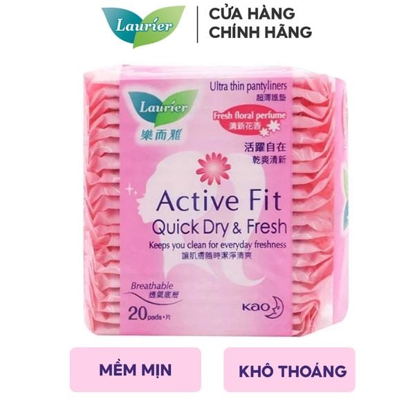  Băng Vệ Sinh Laurier Hằng Ngày Hương Thơm Active Fit Quick Dry & Fresh (Che tên sản phẩm khi giao hàng) 