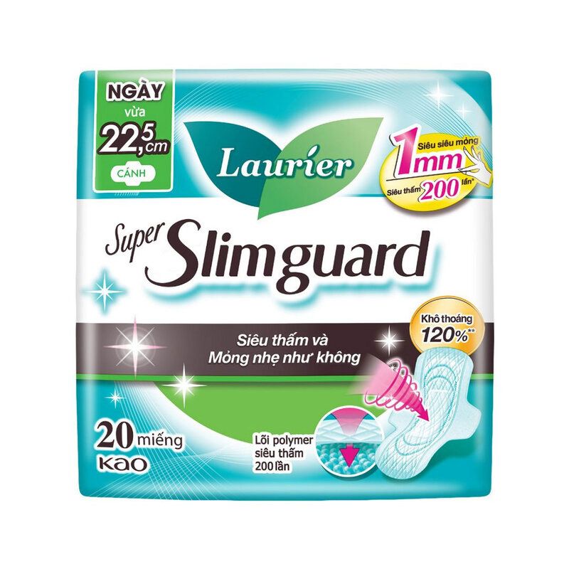 Băng Vệ Sinh Siêu Mỏng Bảo Vệ Laurier Super Slimguard 22,5cm - 20 Miếng (Che tên sản phẩm khi giao hàng)