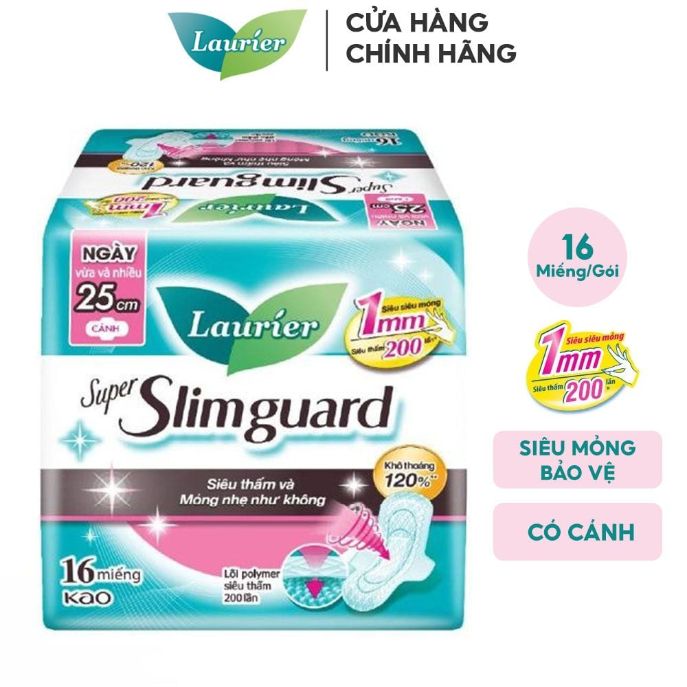 Băng Vệ Sinh Siêu Mỏng Bảo Vệ Lauríer Super Slimguard 25cm (Che tên sản phẩm khi giao hàng)