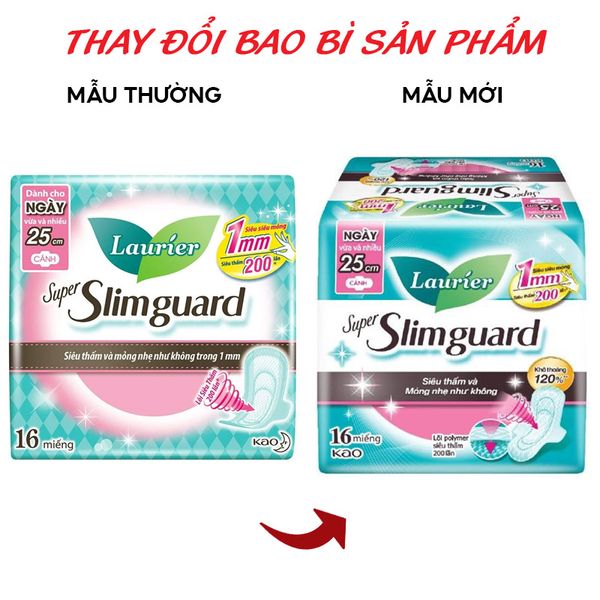  Băng Vệ Sinh Siêu Mỏng Bảo Vệ Lauríer Super Slimguard 25cm (Che tên sản phẩm khi giao hàng) 