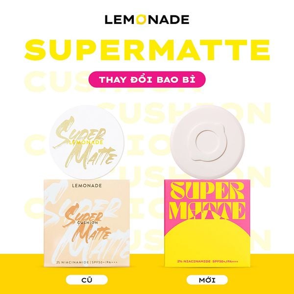  Phấn Nước Lemonade Kiềm Dầu, Che Phủ Tốt Supper Matte Cushion SPF50+/PA+++ 15g 