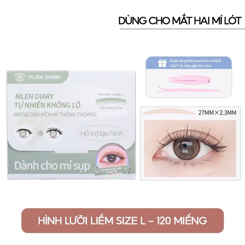 Miếng Dán Kích Mí, Phù Hợp Với Nhiều Dáng Mắt Mlen Diary