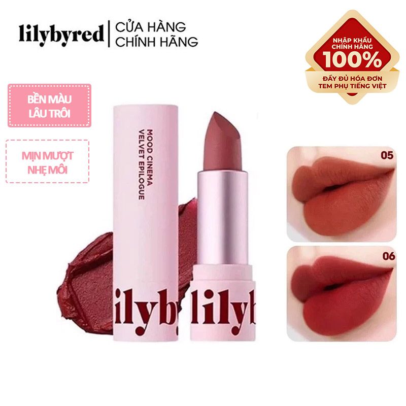 Son Thỏi Lì, Lên Màu Chuẩn Lilybyred Mood Cinema Velvet Epilogue 3.5g