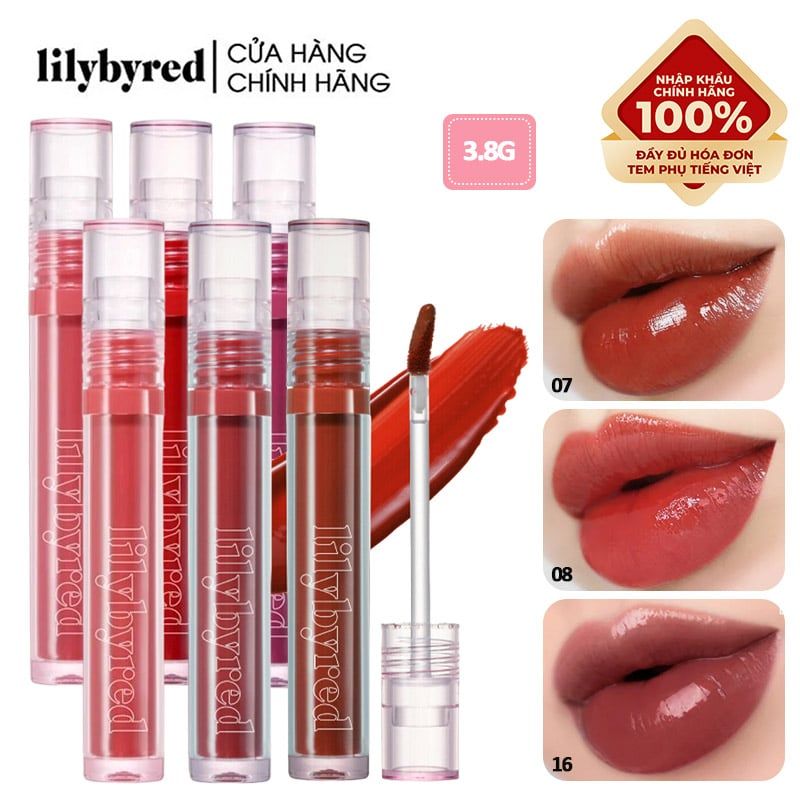 Son Tint Lì, Dưỡng Ẩm Cho Đôi Môi Căng Mọng Lilybyred Glassy Layer Fixing Tint 3.8g