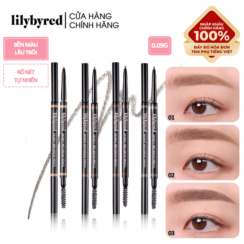 Chì Kẻ Chân Mày Siêu Mảnh Lilybyred Skinny Mes Brow Pencil 0.09g