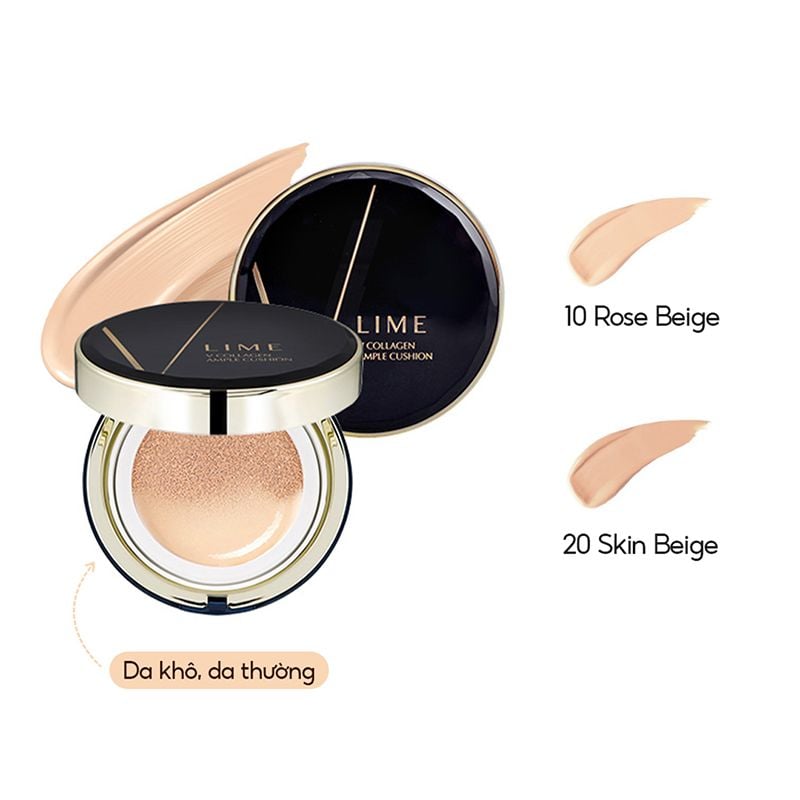 Phấn Nước Dưỡng Ẩm Cho Da LIME V Collagen Ample Cushion SPF50+/PA+++ 20g