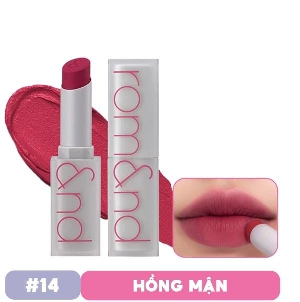 Son Thỏi Lì, Lên Màu Siêu Xinh Romand Zero Matte Lipstick 3g