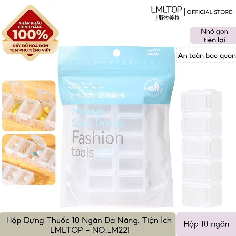 [NHẬP KHẨU] Hộp Đựng Thuốc 10 Ngăn Đa Năng, Tiện Ích LMLTOP - NO.LM221