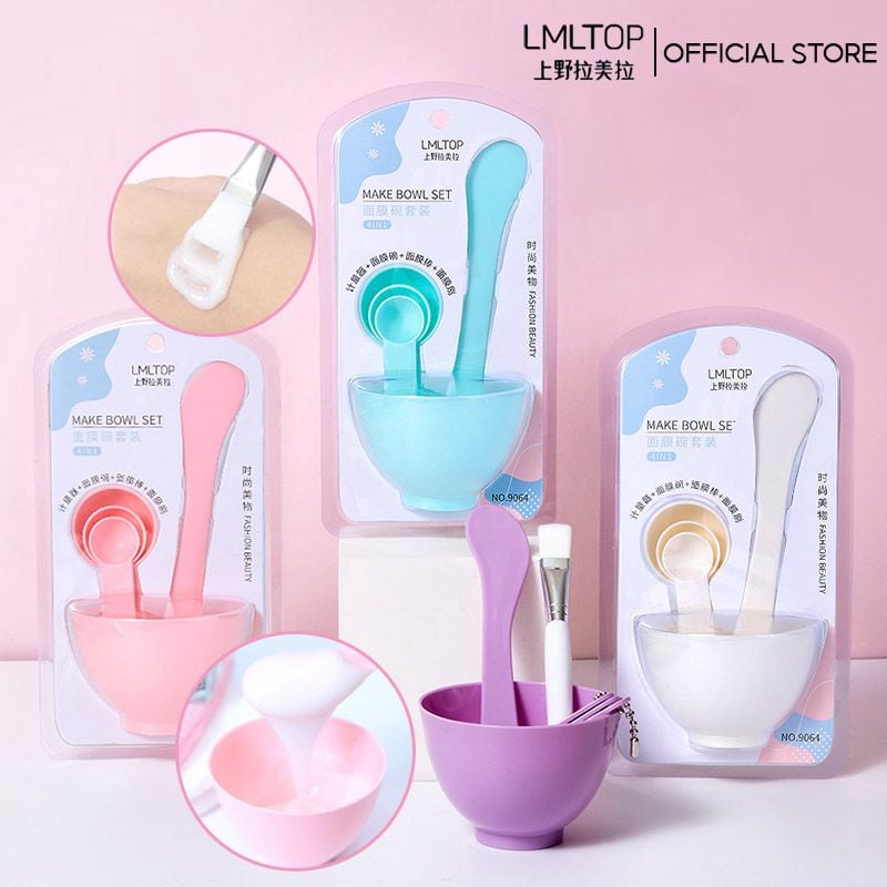 [NHẬP KHẨU][Set 6 Món] Bộ Dụng Cụ Trộn Đắp Mặt Nạ Bằng Nhựa Cao Cấp LMLTOP Mask Bowl 9064