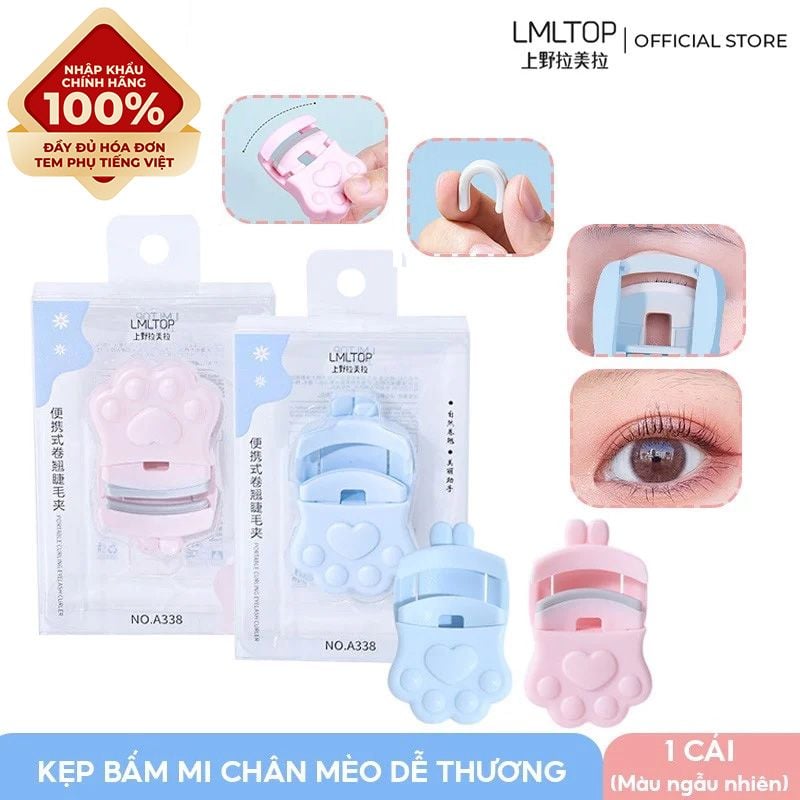 [NHẬP KHẨU] Kẹp Bấm Mi Nhựa Làm Cong Mi LMLTOP Cat’s Paw-Portable Eyelash Curler A338 (Màu Ngẫu Nhiên)