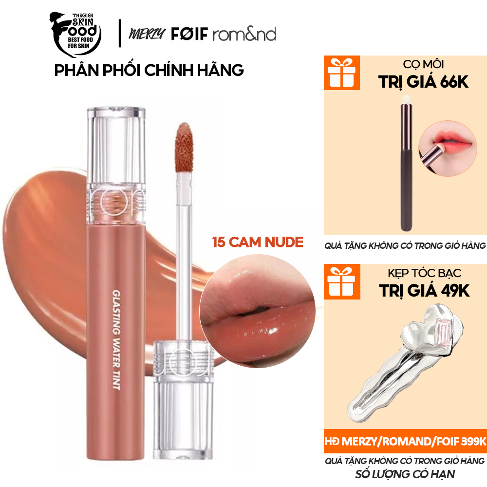 [Màu 1-17] Son Tint Nước Siêu Lì, Lâu Trôi Romand Glasting Water Tint 4g