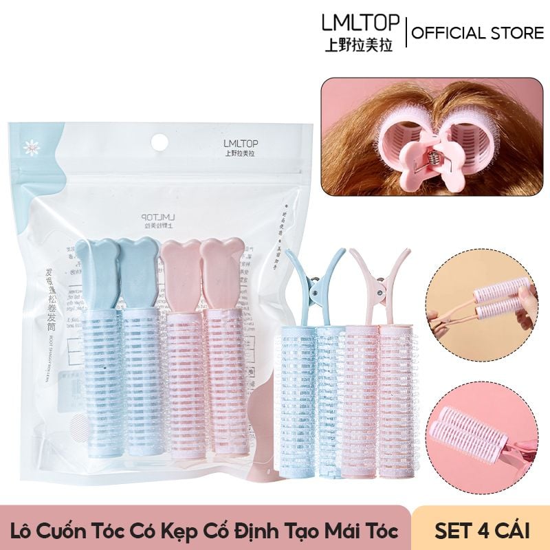 [NHẬP KHẨU][Set 4 Cái] Lô Cuốn Tóc Có Kẹp Cố Định Tạo Mái Tóc Xoăn Bồng Bềnh LMLTOP C278