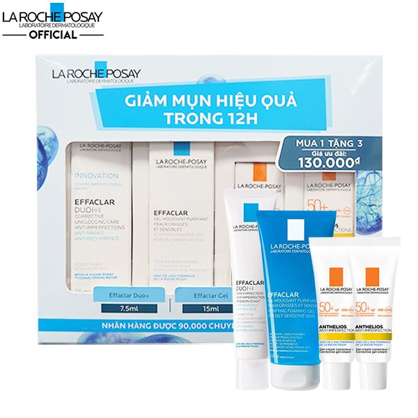 [4 Items] Bộ Kem Dưỡng Giảm Mụn Hiệu Quả Trong 12h La Roche-Posay Effeclar Và Kem Chống Nắng Anthelios Anti-Imperfections