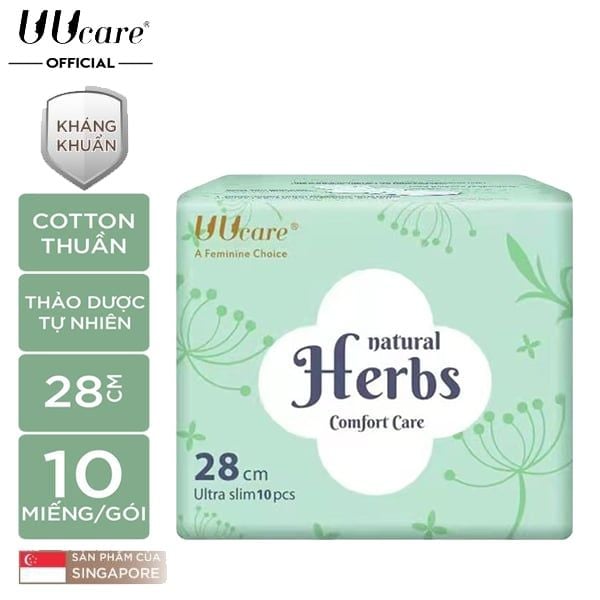 Băng Vệ Sinh Thảo Dược Ngày Và Đêm UUcare Natural Herb 28cm - Gói 10 Miếng (Che tên sản phẩm khi giao hàng)
