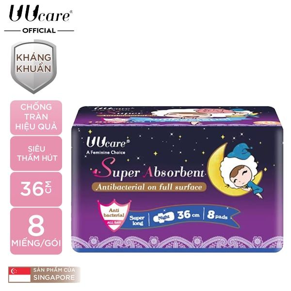  Băng Vệ Sinh UUcare Kháng Khuẩn Ban Đêm Young Girl 36cm (Che tên sản phẩm khi giao hàng) 