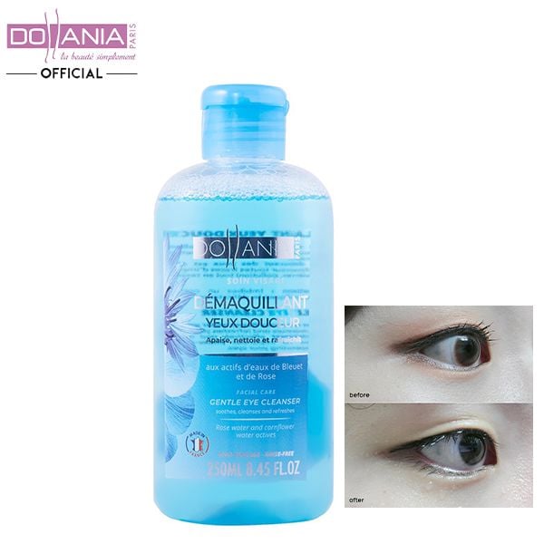 Nước Tẩy Trang Dưỡng Ẩm Cho Mắt, Môi Dollania Facial Care Gentle Eye Cleanser 250ml