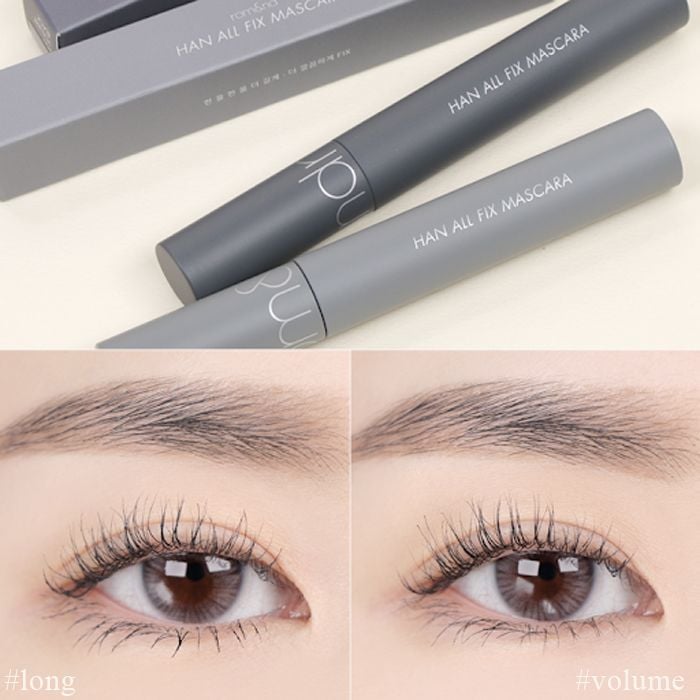 Mascara Chuốt Mi Siêu Dài Và Cong Mi Tự Nhiên, Chống Trôi Hiệu Quả Romand Han All Fix Mascara - Han All Line 7g