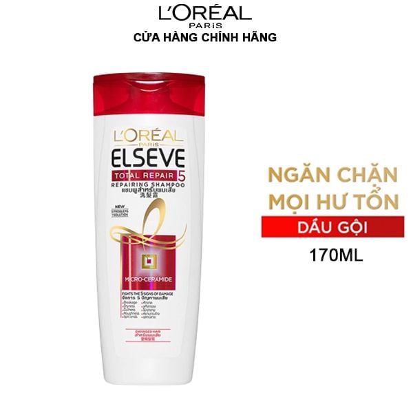 [170ml] Dầu Gội Phục Hồi Tóc Hư Tổn L'Oreal Elseve Total Repair 5 Shampoo