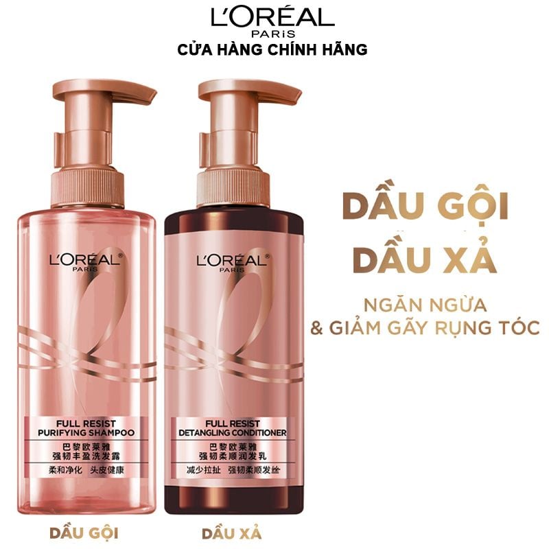Dầu Gội, Dầu Xả Giảm Rụng Tóc, Giúp Tóc Chắc Khỏe L'oreal Full Resist 440ml