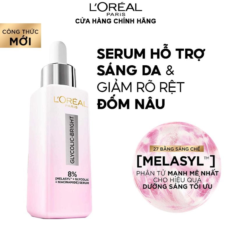 [VOUCHER 40K] Serum L'oreal Tinh Chất Mờ Thâm Nám Glycolic-Bright Instant Glowing Serum