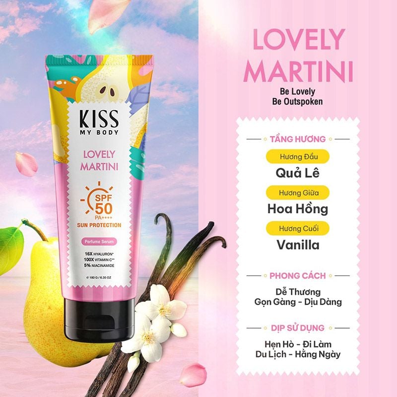 Serum Dưỡng Thể Kiss My Body Chống Nắng Hương Nước Hoa Sun Protection Perfume Serum SPF50 PA++++