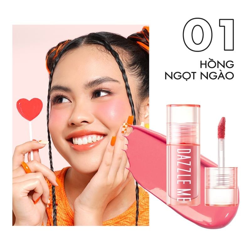 Má Hồng Kem DAZZLE ME Heart Melt Creamy Liquid Blush