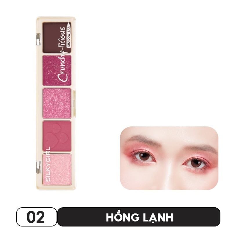 Bảng Phấn Mắt 5 Ô Màu Silkygirl Crunchy-Licious Shadow Bar 10g