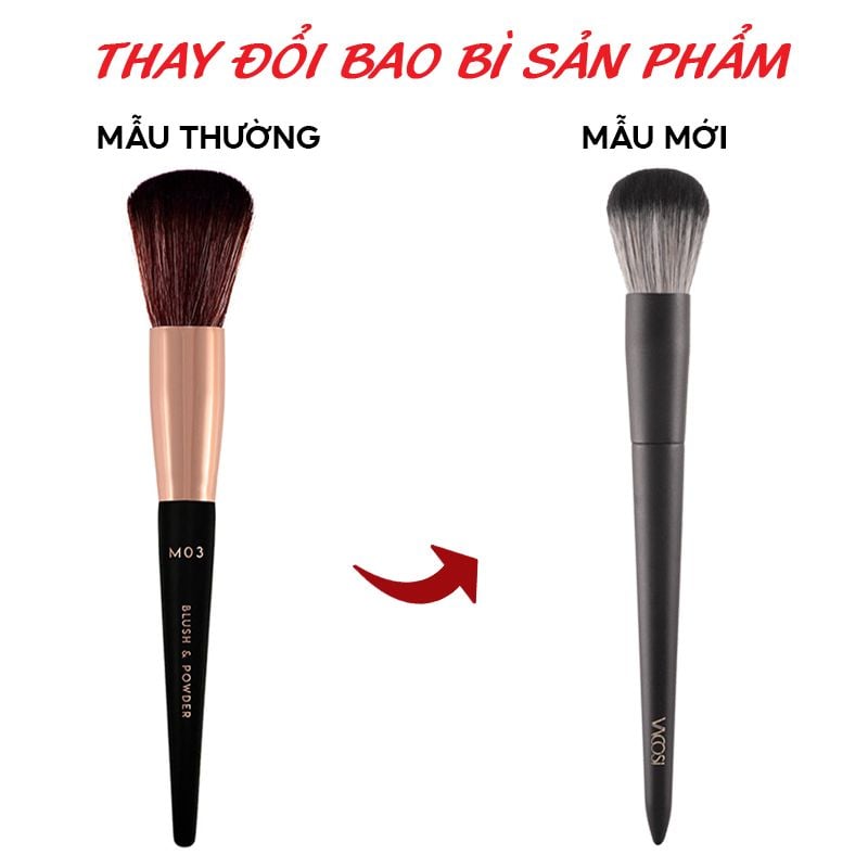 Cọ Phủ Phấn & Má Hồng Đầu Tròn Vacosi Blush & Powder Brush - M03