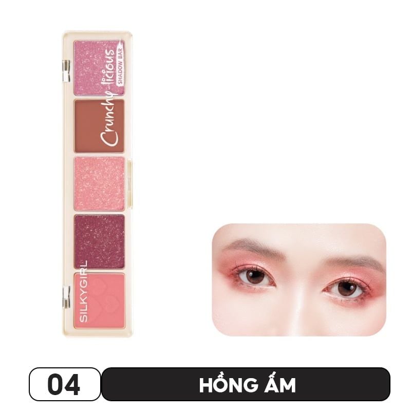 Bảng Phấn Mắt 5 Ô Màu Silkygirl Crunchy-Licious Shadow Bar 10g