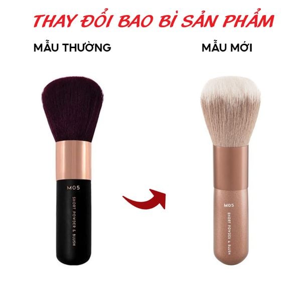  Cọ Phủ Phấn Và Má Hồng Bỏ Túi Vacosi Short Powder & Blush Brush - M05 