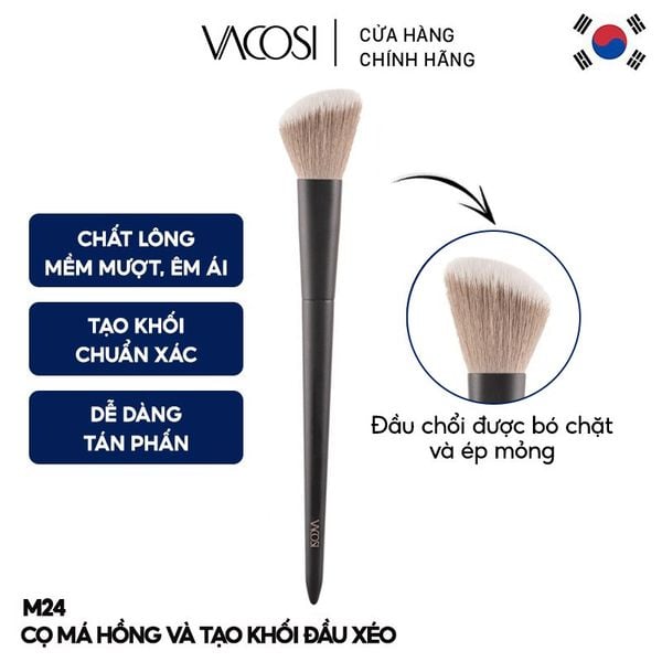  Cọ Má Hồng Và Tạo Khối Đầu Xéo Vacosi Angle Contour & Blush Brush - M24 