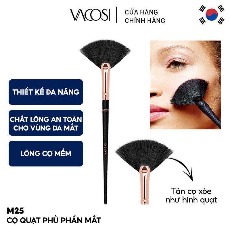 Cọ Quạt Phủ Phấn Mắt Vacosi Eye Fan Brush - M25