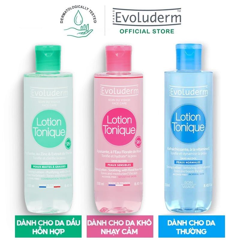 Nước Hoa Hồng Evoluderm Cân Bằng Độ Ẩm Lotion Tonique Peaux 250ml