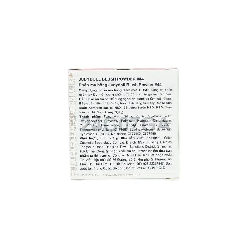 Phấn Má Hồng Đơn Sắc Lên Màu Chuẩn Judydoll Blush Powder