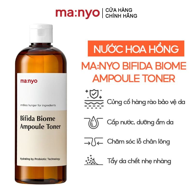 Nước Hoa Hồng Ma:nyo Cấp Ẩm, Làm Dịu Da Bifida Biome Ampoule Toner 210ml
