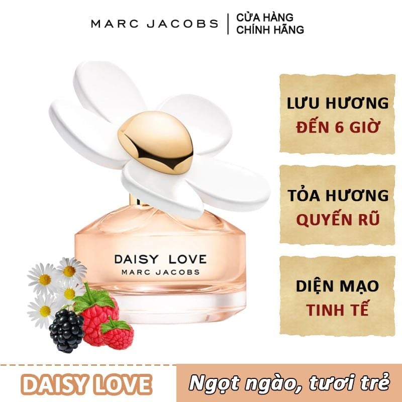 Nước Hoa Nữ Cao Cấp Hương Thơm Ngọt Ngào, Tươi Trẻ, Quyến Rũ Marc Jacobs Daisy Love Eau De Toilette 30ml