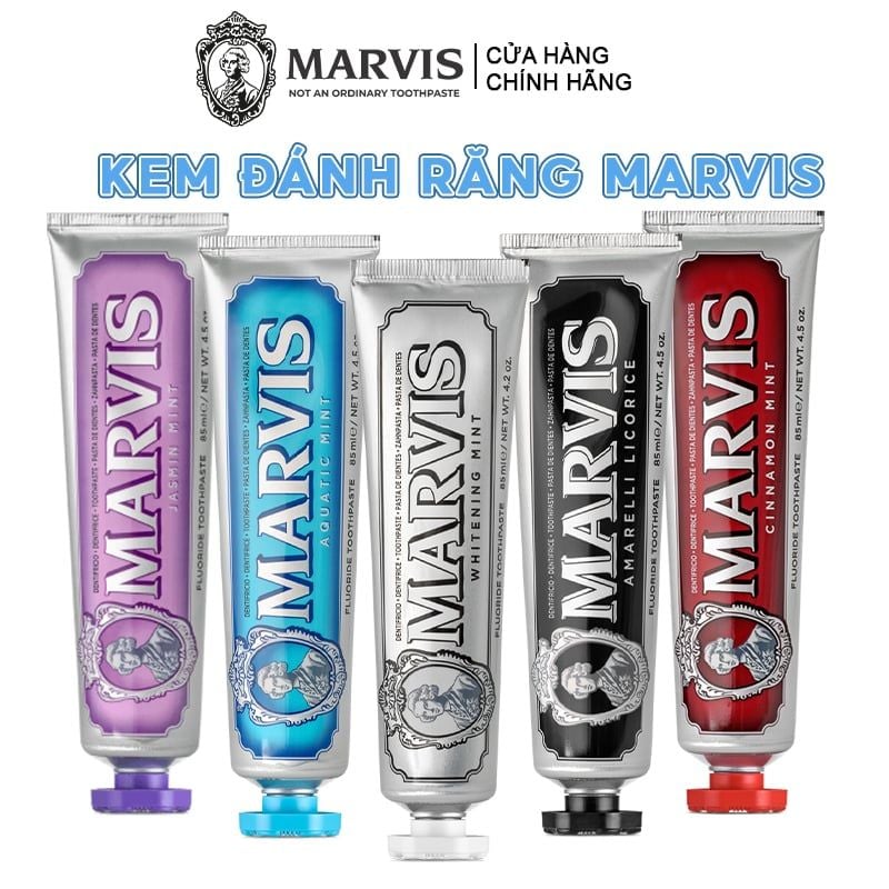 Kem Đánh Răng Hỗ Trợ Làm Trắng Răng, Sạch Mảng Bám Marvis Mint Toothpaste