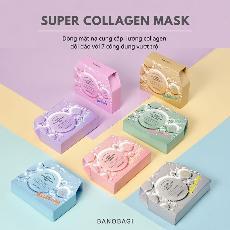 Mặt Nạ Miếng Dưỡng Trắng Cấp Ẩm & Bổ Sung Collagen Ngăn Ngừa Lão Hóa Banobagi Stem Cell Vitamin, Super Collagen Mask 30ml