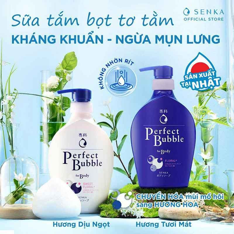 Sữa Tắm Senka Dưỡng Ẩm Perfect Bubble For Body 500ml