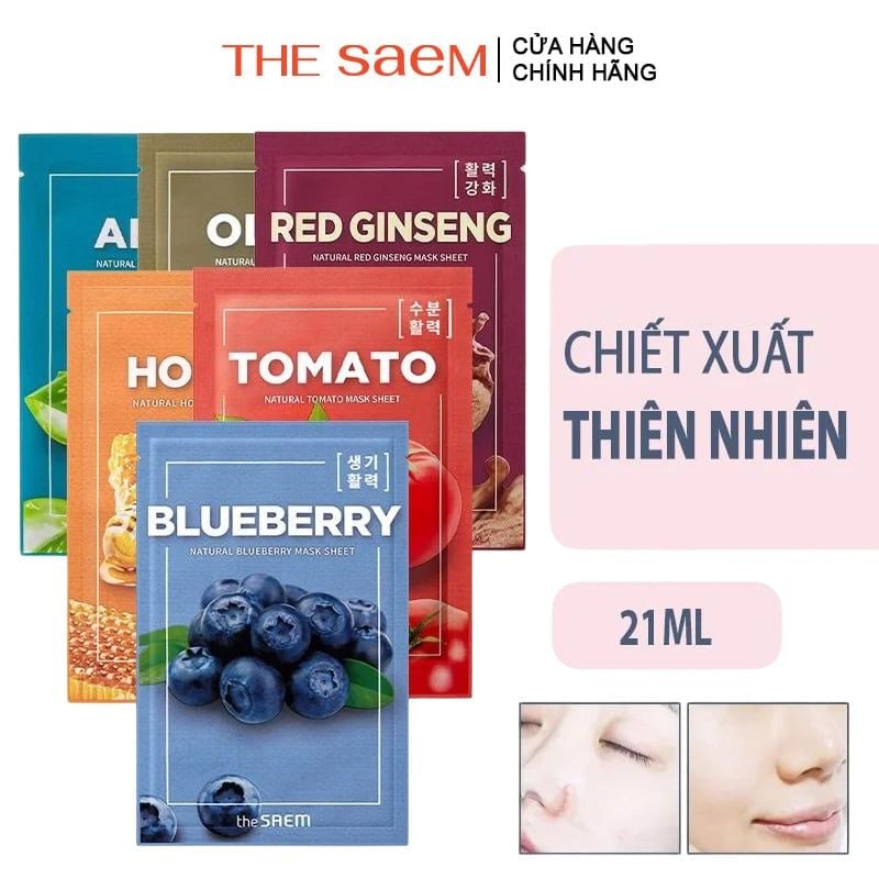 Mặt Nạ Giấy The Saem Chiết Xuất Từ Thiên Nhiên Natural Mask Sheet