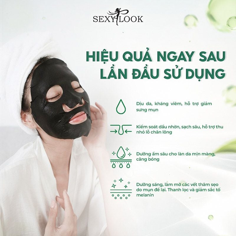 Mặt Nạ Sexylook Tràm Trà Kiểm Soát Dầu Tea Tree Anti Blemish Black Facial Mask 28ml