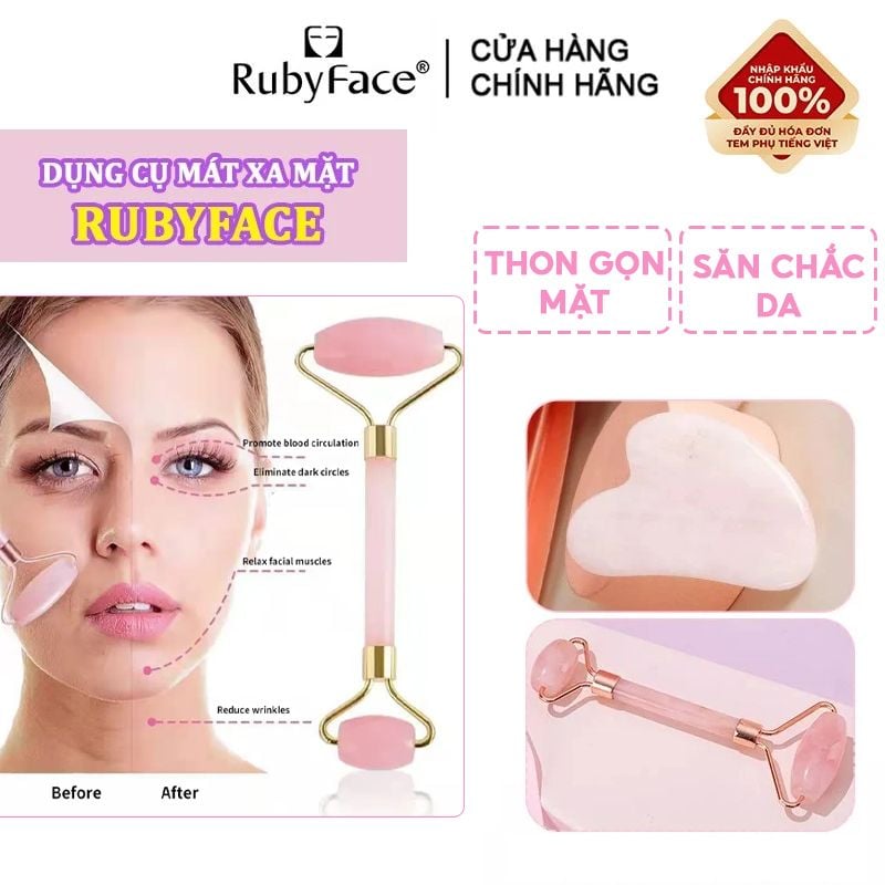 [NHẬP KHẨU] Dụng Cụ Mát Xa Mặt Giúp Thư Giãn, Săn Chắc Da RubyFace Face Massage Tool