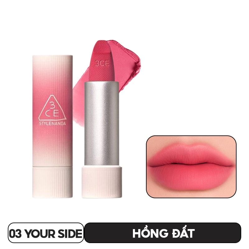 Son Thỏi Mịn Lì, Mềm Môi 3CE Cashmere Hug Lipstick 3.5g